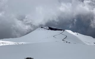 Картинка вулкан, гора, снег