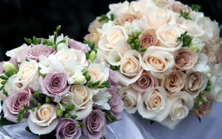 Обои розы, цветы, свадебные букеты