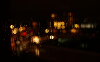 Картинка стекло, дождь, ночь