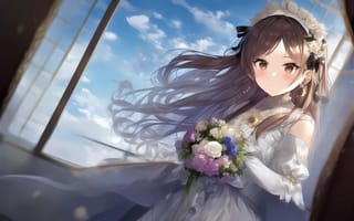 Картинка девушка, невеста, платье
