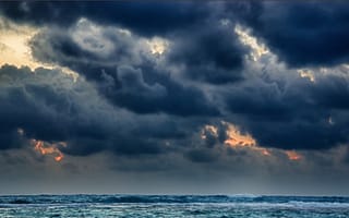 Картинка облака, море, шторм