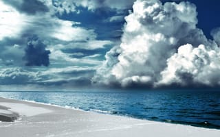 Картинка облака, объемные, пляж