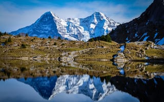 Картинка гора, озеро, отражение