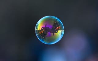 Картинка пузырь, город, отражение