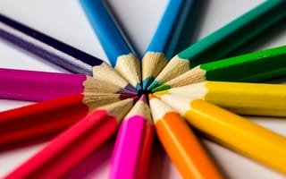 Картинка карандаши, круг, разноцветный