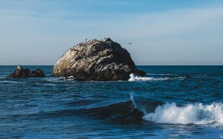 Картинка скала, камень, море