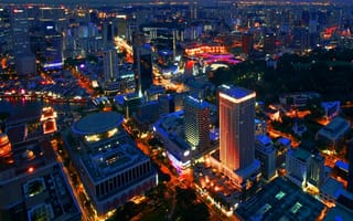 Обои сингапур, ночь, здания