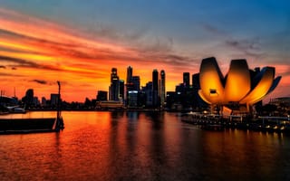 Обои сингапур, небо, закат