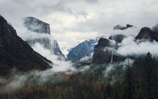 Картинка горы, скалы, облака