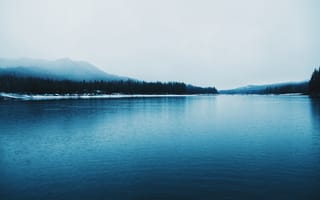 Картинка озеро, лес, горы