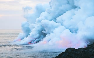 Картинка дым, облака, море