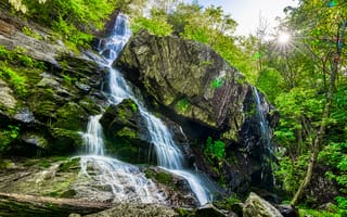 Картинка скалы, ручей, водопад