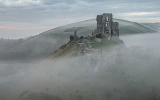 Картинка замок, руины, гора