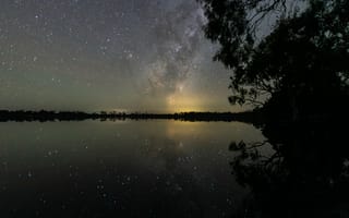 Картинка озеро, млечный путь, ночь
