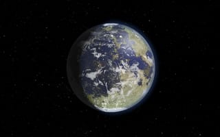 Картинка луна, земля, 8k, атмосфера
