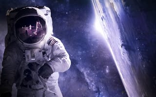 Картинка космонавт, самолет, астрономия, НАСА, США