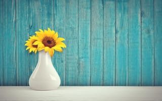 Картинка подсолнухи, Цветочная ваза, деревянный, чирок