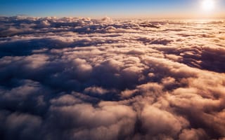 Картинка над облаками, национальный парк фьордленд, Солнечный день