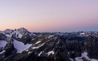 Картинка вершина горы, ледник, 5к, утро, национальный парк северные каскады, гора, рассвет, США, Вашингтон