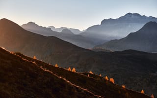 Картинка перевал гиау, горы, туманный, 5к, туман, доломиты, Италия, пейзаж