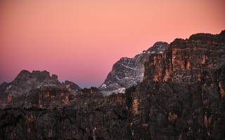 Картинка перевал гиау, горы, 5к, закат, сумерки, золотой час, доломиты, Италия