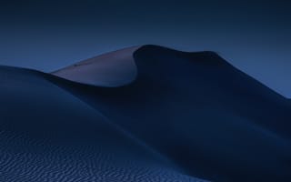 Картинка пустыня, песчаные дюны, 5к, Абу Даби, ночь, синий, лунный свет