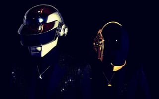 Картинка Daft Punk, электронный музыкальный дуэт, 5к, черный