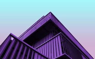Картинка современная архитектура, современный, здание, фиолетовый, чистое небо