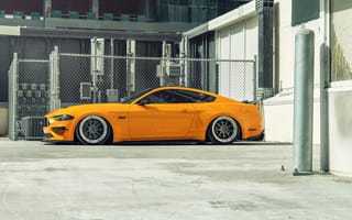 Картинка форд мустанг, оранжевые автомобили, индивидуальный тюнинг, 8k, 5к