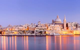 Картинка Валлетта, городской пейзаж, объект всемирного наследия, остров, столица, 5к, Мальта, древний