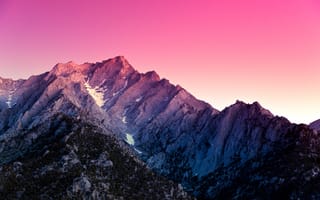 Картинка сьерра-невада, эстетический, закат, живописный, Калифорния, горы, розовое небо, градиент, 5к, вершина горы, вечер