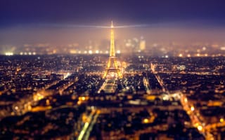 Картинка Эйфелева башня, Париж, огни города, достопримечательность, 5к, популярные города, ночное время, городской пейзаж