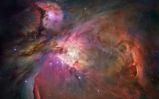 Картинка туманность Ориона, астрономия, звезды, межзвездное облако, космическое пространство, космос, 5к