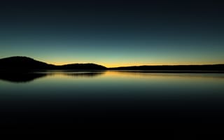 Картинка Паулина Лейк, Орегон, темное небо, пейзаж, отражение, силуэт, восход, живописный, водное пространство