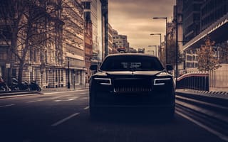 Картинка роллс-ройс призрак, 2021, черные автомобили, 5к, темный
