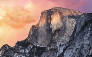 Картинка ОС Х Йосемити, Эль Капитан, Йосемитский национальный парк, 5к, вершина горы, вершина, запас, вечер, Калифорния, Йосемитская долина