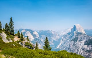 Картинка долина йосемити, Йосемитский национальный парк, ориентир, красивый, пейзаж, достопримечательность, 5к, Калифорния, смотровая площадка, горы