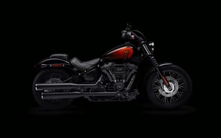 Картинка Harley-Davidson Street Боб 114, черный, 5к, 2021, 8k