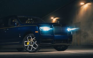 Картинка Rolls-Royce Cullinan черный значок, 2021, 8k, 5к