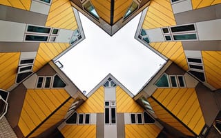 Картинка современная архитектура, вид на небо, Нидерланды, Роттердам