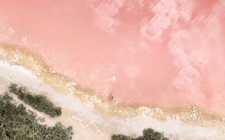 Картинка берег озера, розовый, запас, персик, с высоты птичьего полета, иос 10