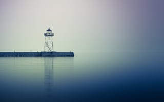 Картинка Гранд Марэ, маяк, гавань, пристань, 5к, отражение, Миннесота, водное пространство