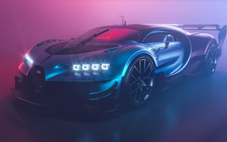 Картинка Bugatti Chiron Vision GT, гипер спортивные автомобили, компьютерная графика