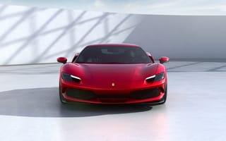 Картинка феррари 296 гтб, гибридный спортивный автомобиль, 2022, красные автомобили