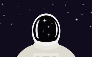 Картинка космонавт, темный, цифровое искусство, звезды, фиолетовый, подходить