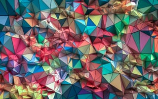 Картинка треугольники, 3д, формы, геометрический, красочный