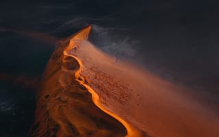 Картинка пустыня, ми пэд 5 про, спутниковый снимок, вечер, запас, с высоты птичьего полета, песчаные дюны, фото с дрона, закат