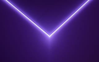 Картинка фиолетовый свет, геометрический, 5к, минималистский, светящиеся линии
