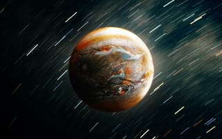 Картинка Юпитер, планета, Солнечная система, космическое пространство, цифровое искусство, 5к, промежуток времени, астрономия