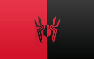 Картинка человек-паук, логотип, красный, 8k, 5к